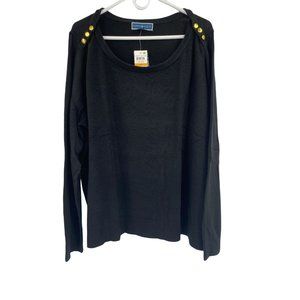 Karen Scott Luxsoft sweater size 3X Black shoulder